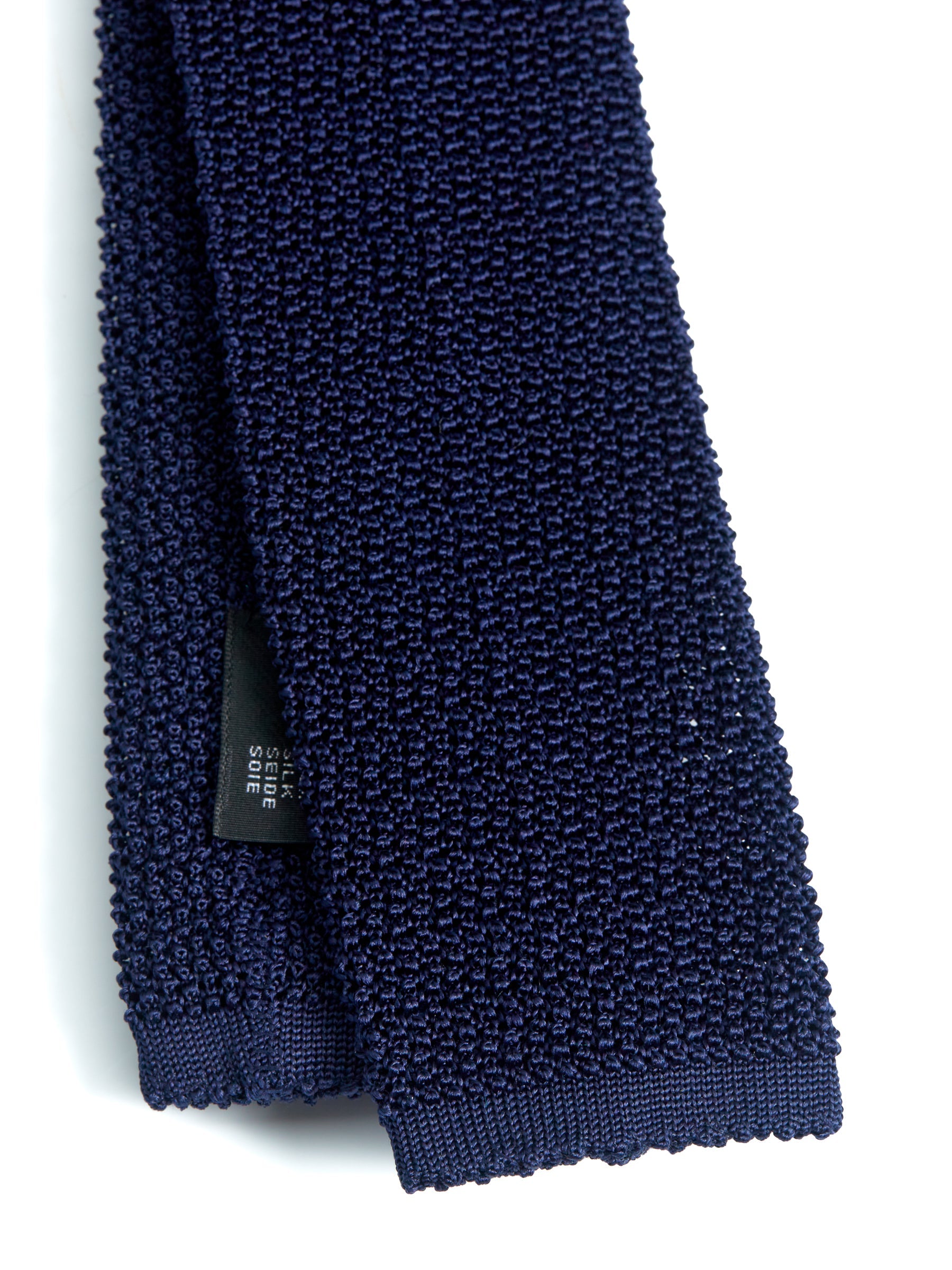  Silk Knitted Tie Navy