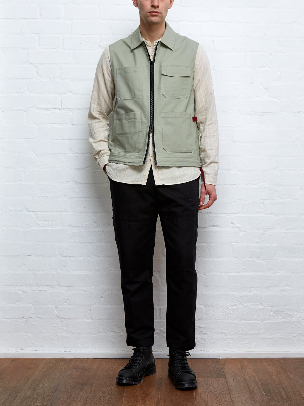  Oliver Spencer X Niwaki Scion Gardening Gilet Hyde Green