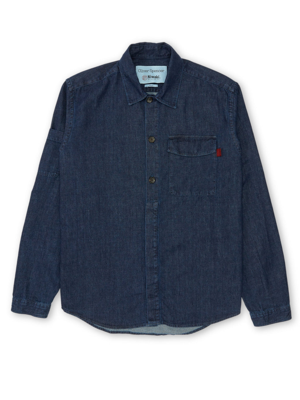  Oliver Spencer X Niwaki Haru Gardening Overshirt Mullins Denim Indigo Rinse