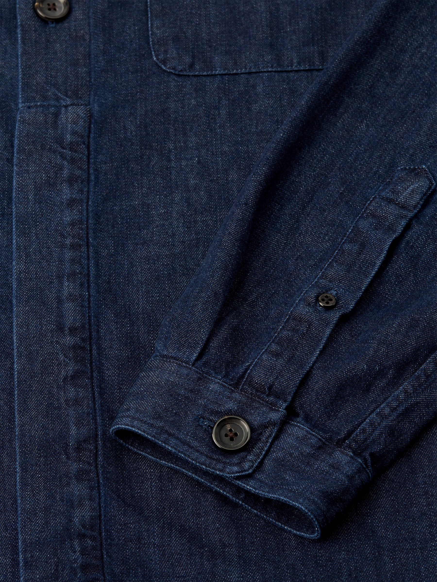  Oliver Spencer X Niwaki Haru Gardening Overshirt Mullins Denim Indigo Rinse