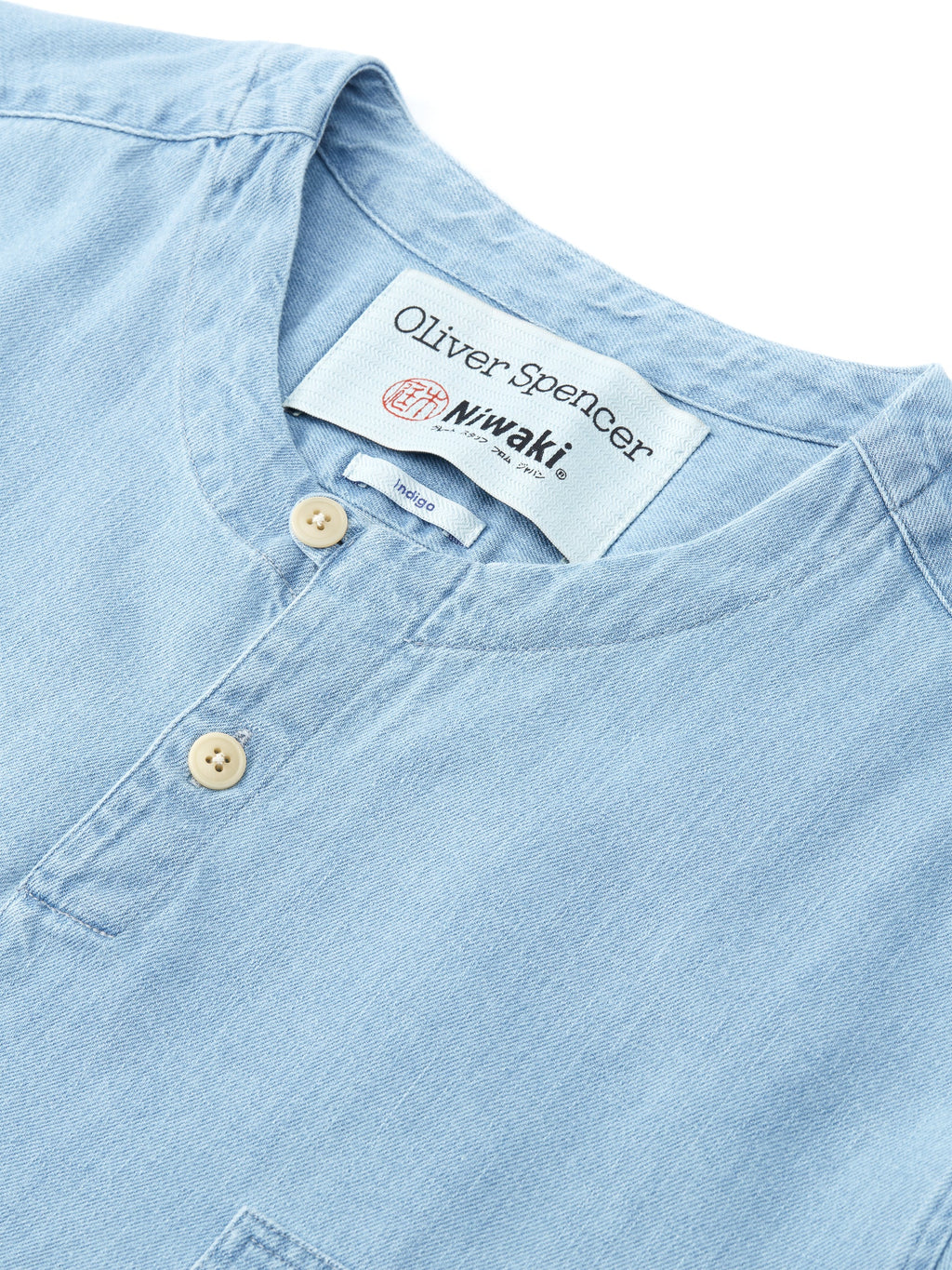  Oliver Spencer X Niwaki Ohana Gardening Smock Mullins Denim Indigo Light