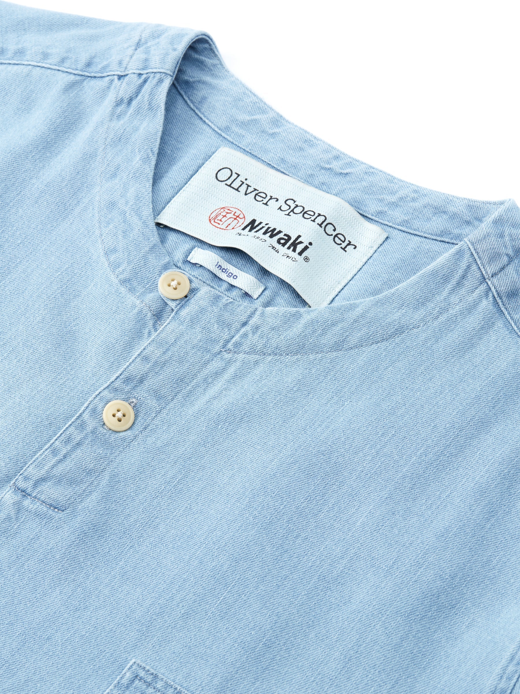  Oliver Spencer X Niwaki Ohana Gardening Smock Mullins Denim Indigo Light