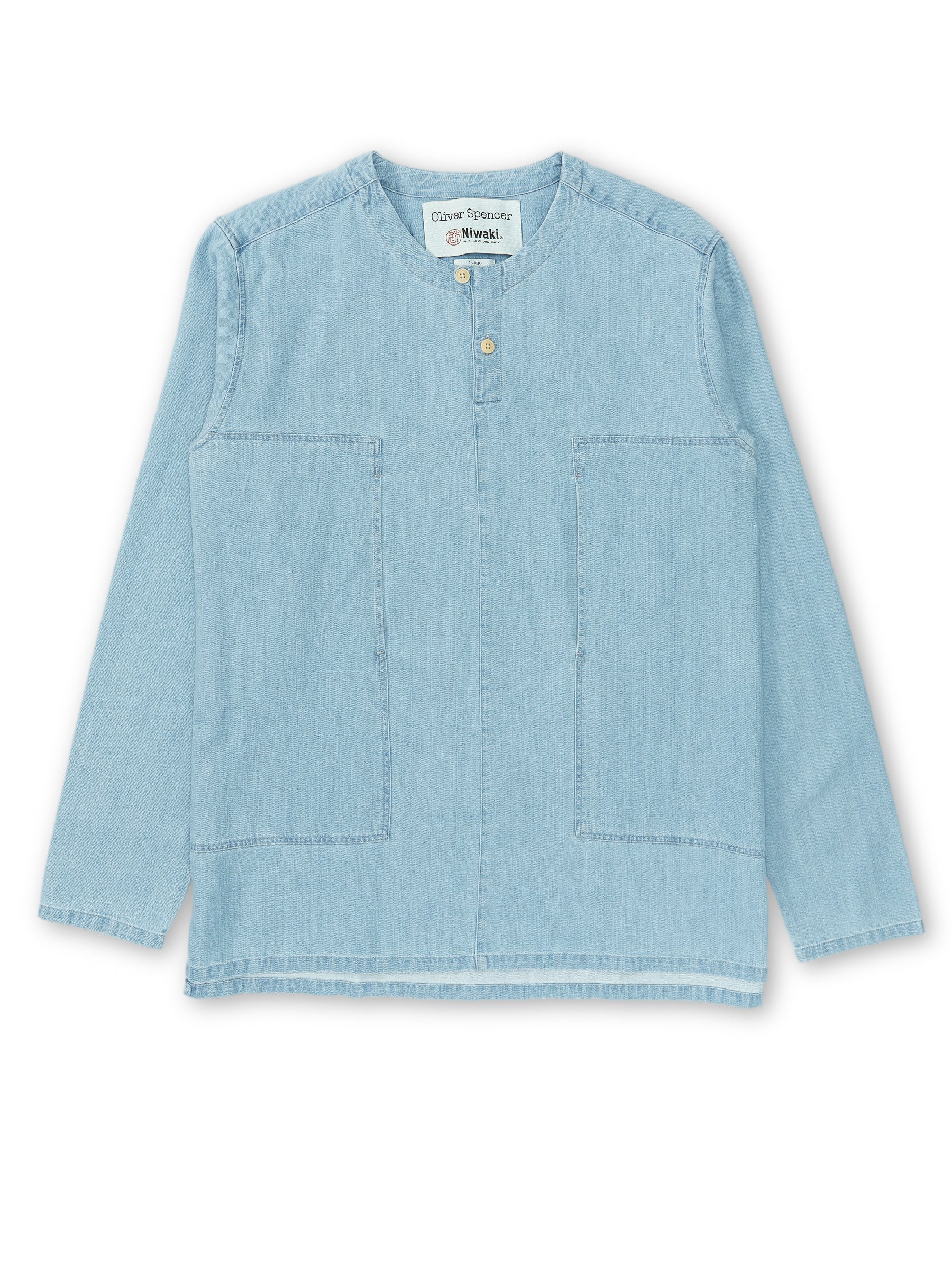  Oliver Spencer X Niwaki Ohana Gardening Smock Mullins Denim Indigo Light