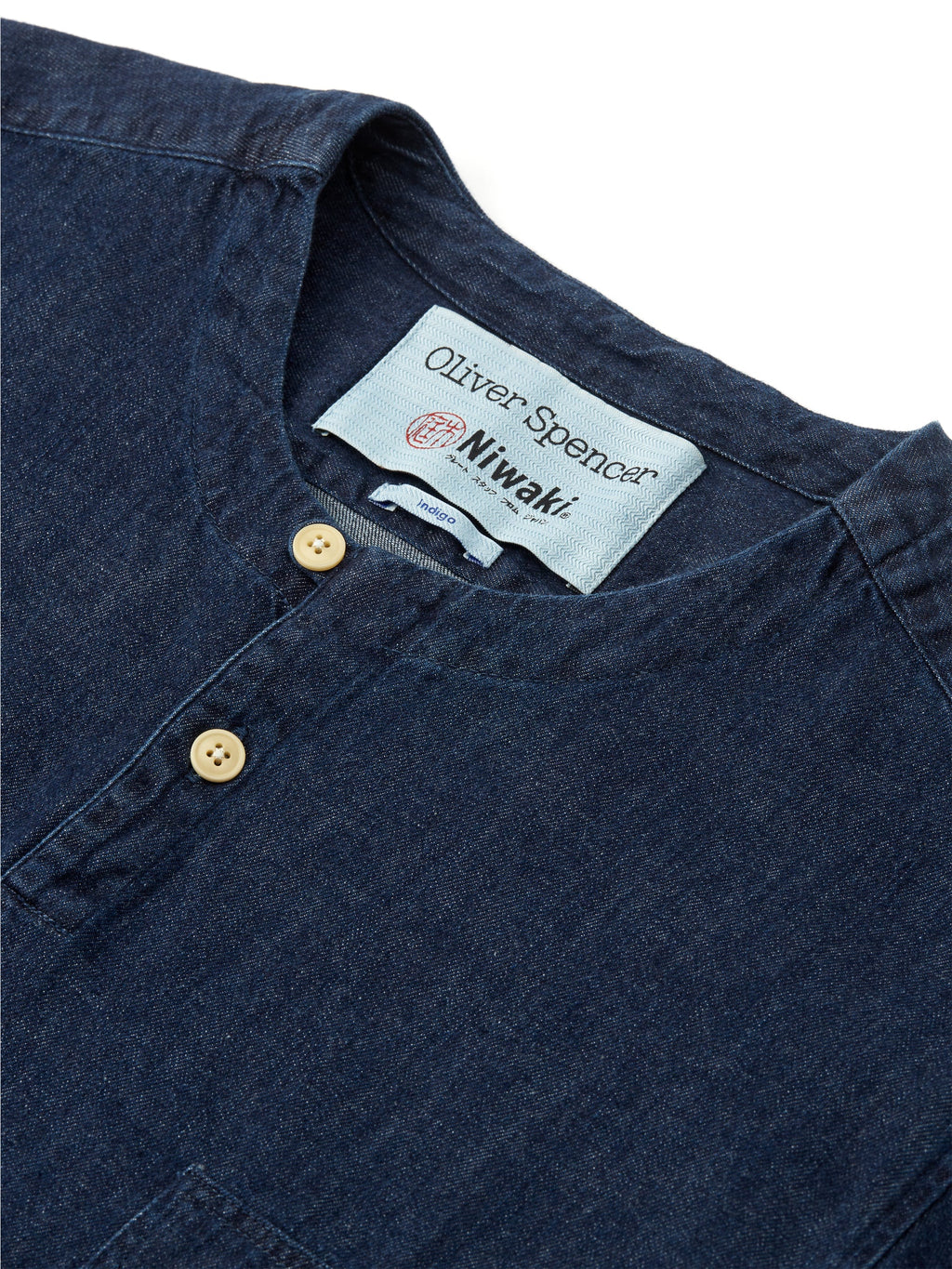  Oliver Spencer X Niwaki Ohana Gardening Smock Mullins Denim Indigo Rinse
