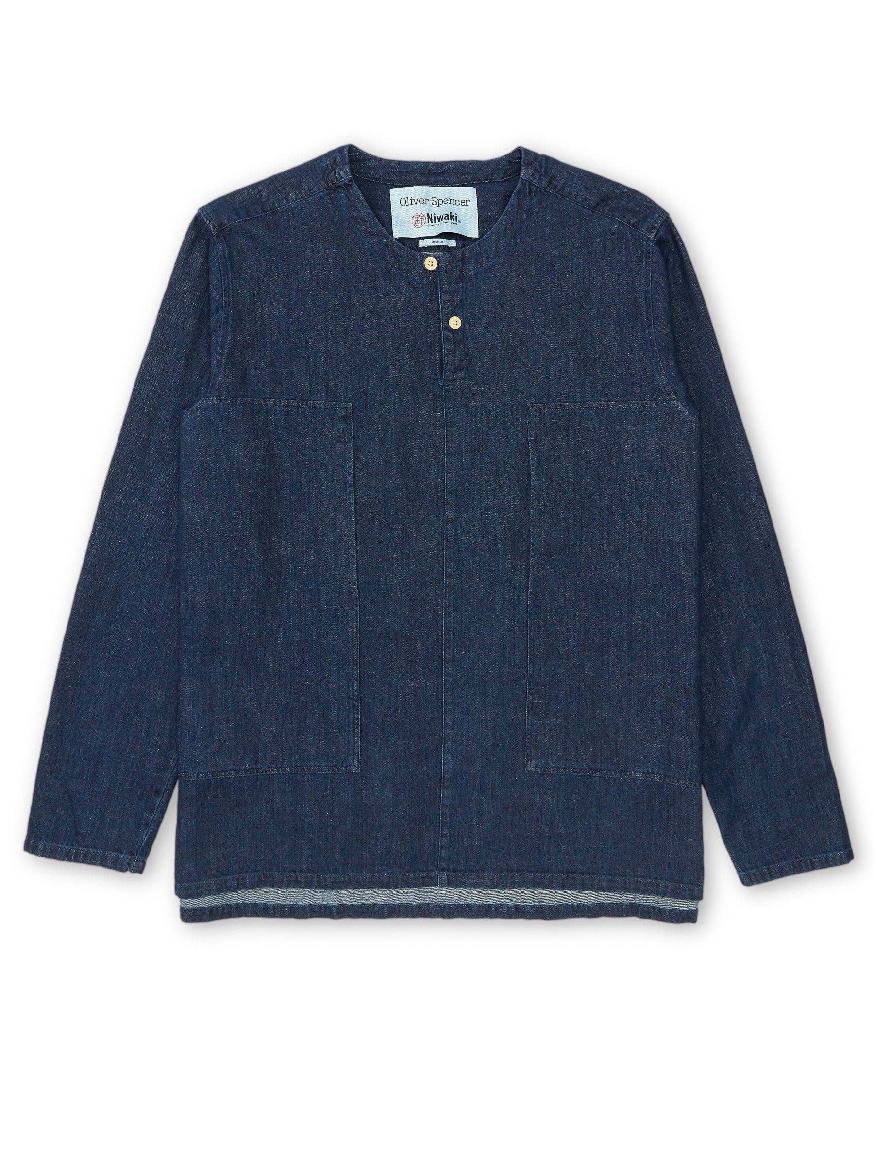  Oliver Spencer X Niwaki Ohana Gardening Smock Mullins Denim Indigo Rinse