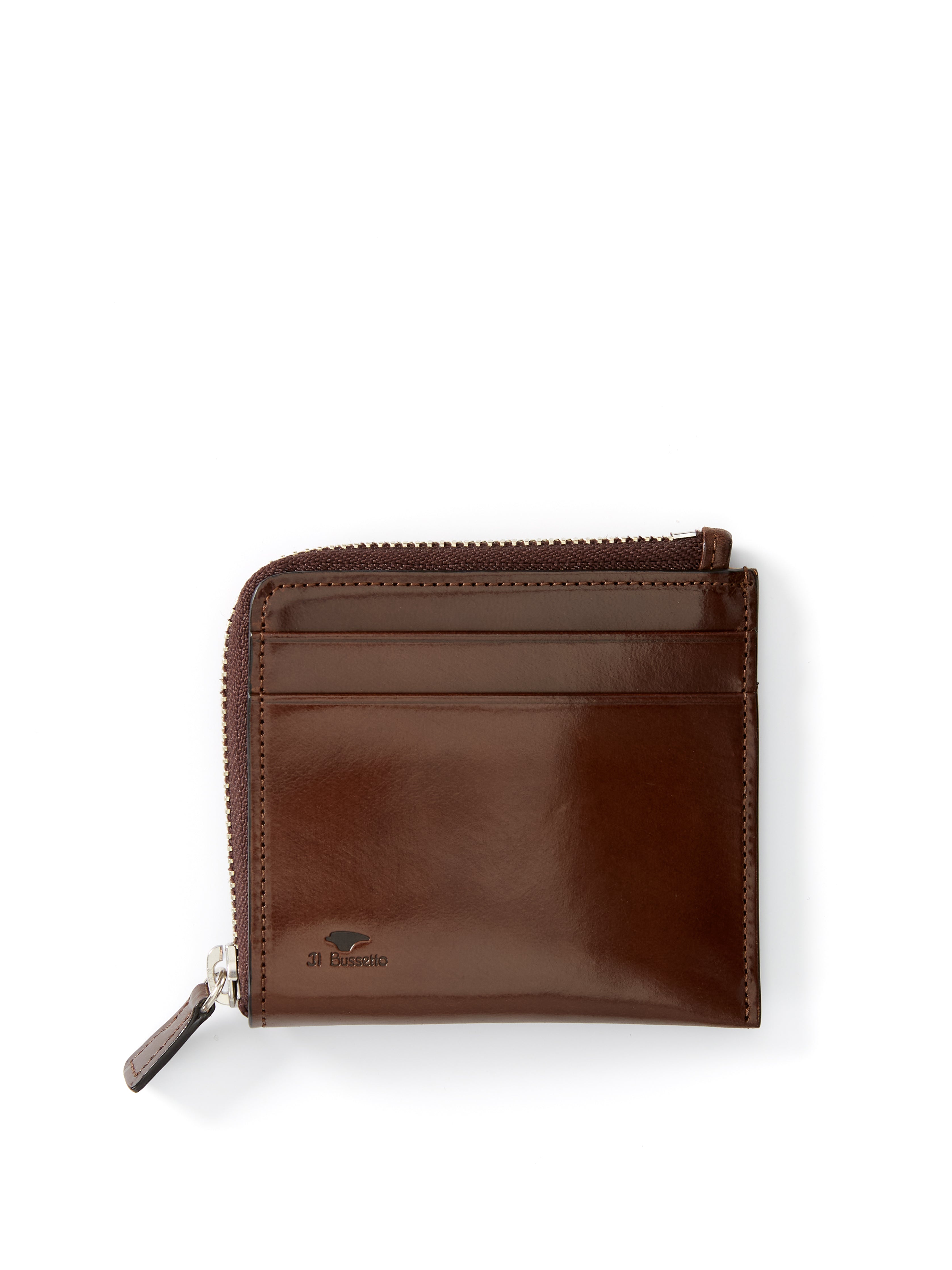  Il Bussetto Corner Zip Wallet Dark Brown Leather