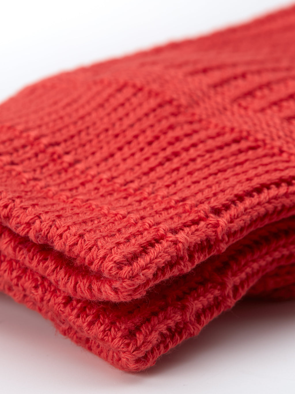 Ro To To Cotton Waffle Crew Socks Light Red