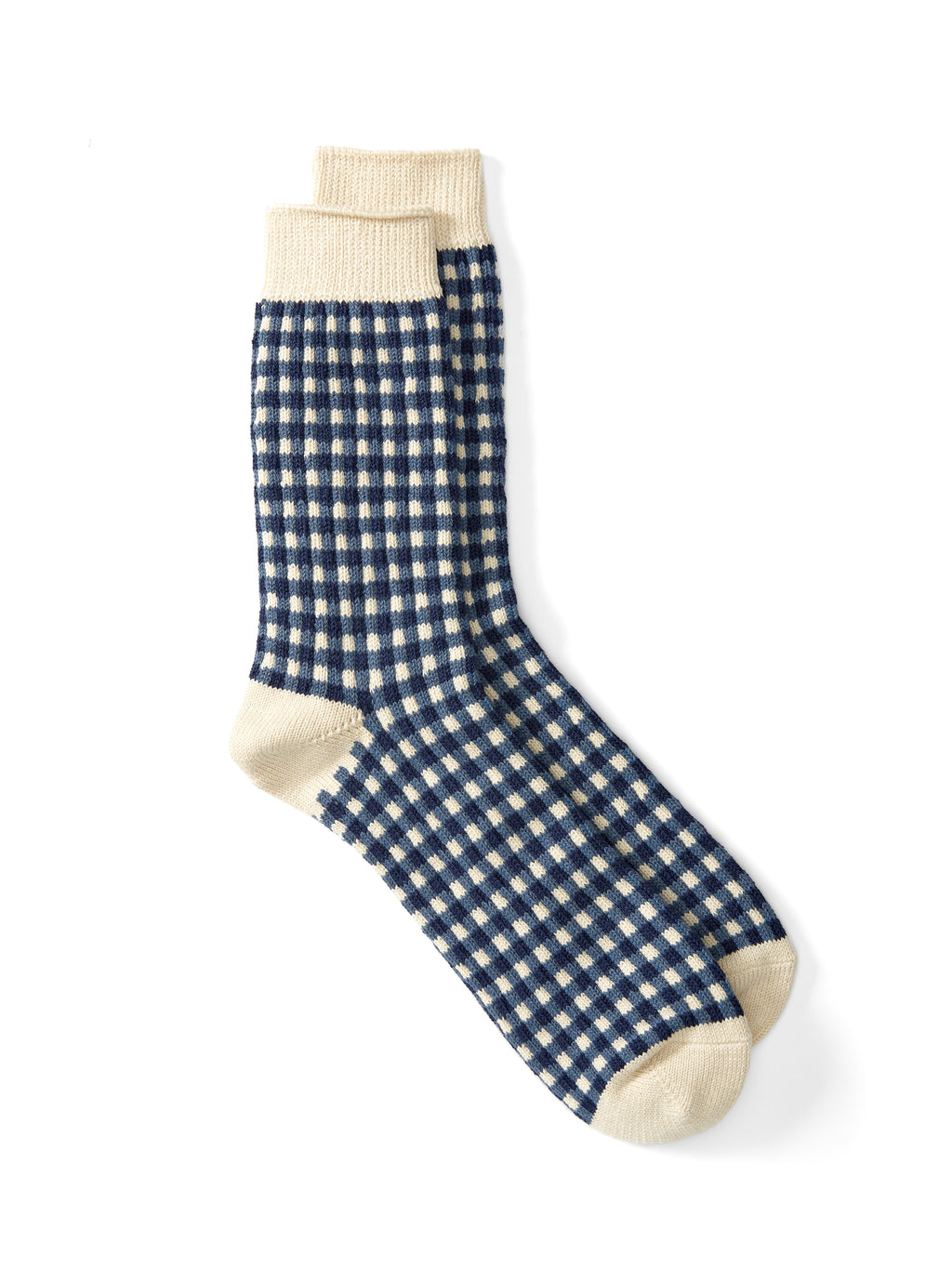  Ro To To Gingham Check Sock Navy