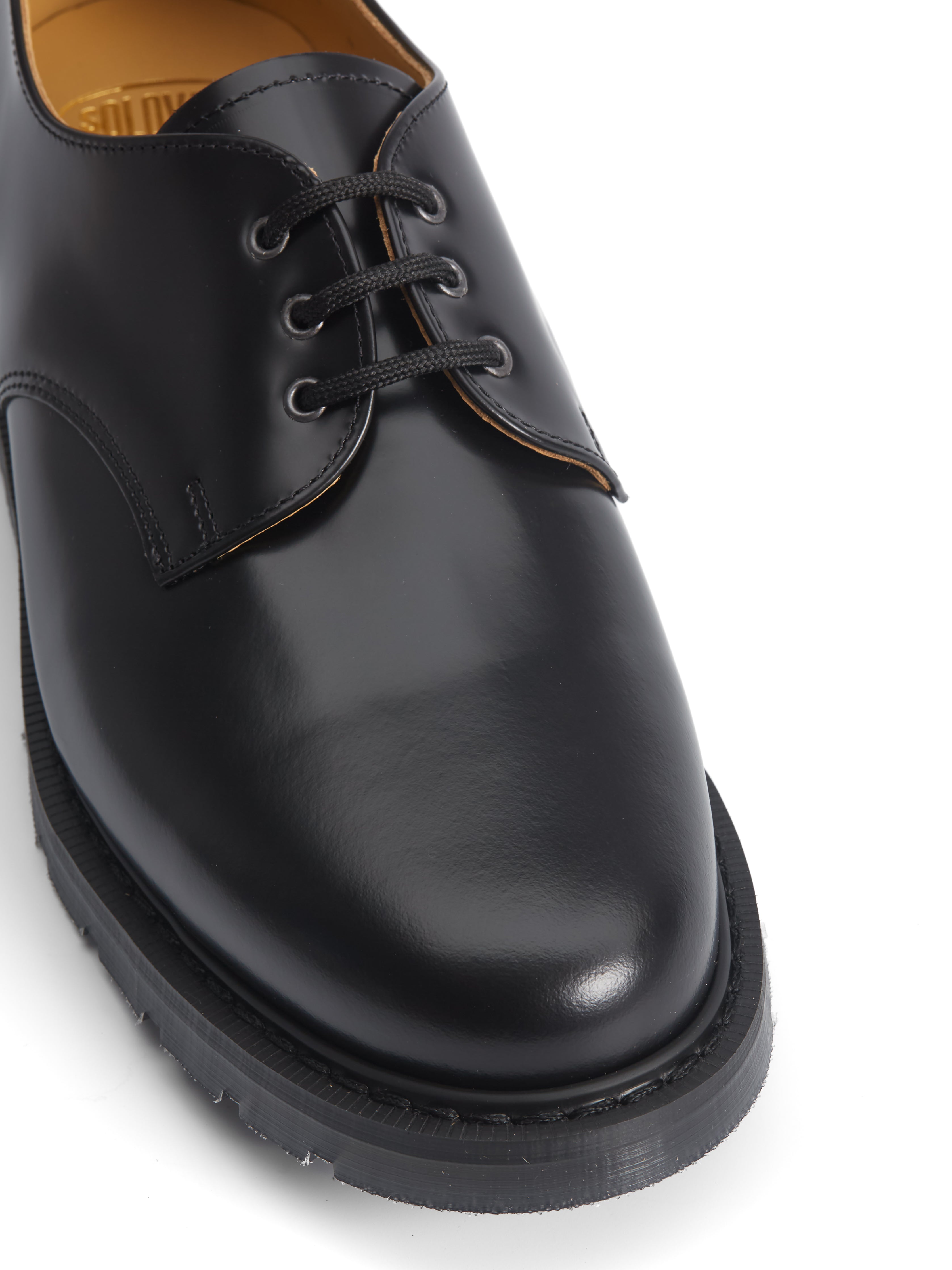 Solovair X Oliver Spencer Gibson Shoe Black Hi Shine Leather
