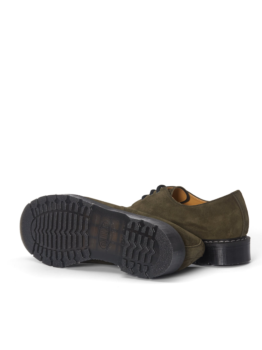  Solovair X Oliver Spencer Green Suede 3-eye Gibson Shoes