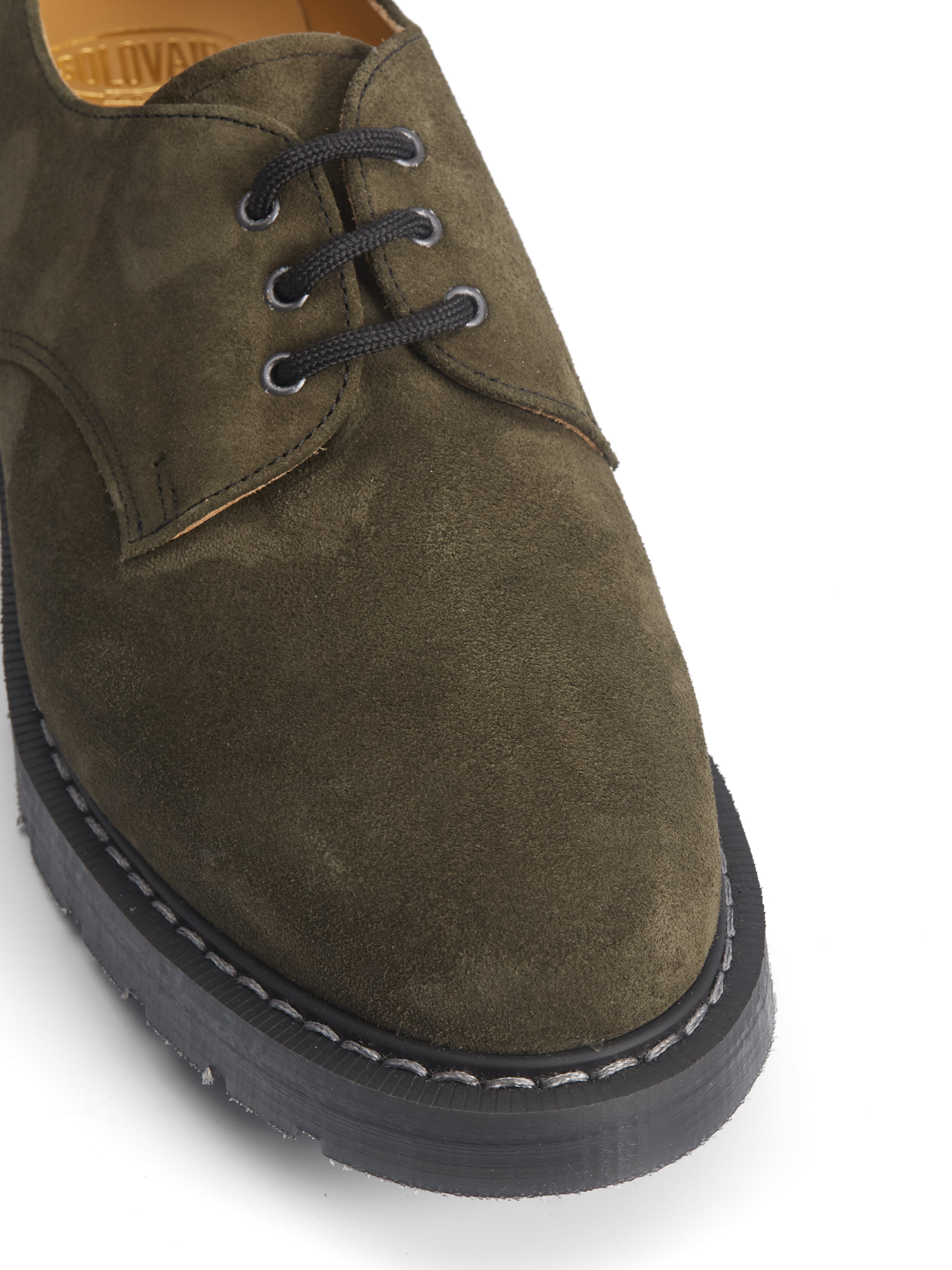  Solovair X Oliver Spencer Green Suede 3-eye Gibson Shoes