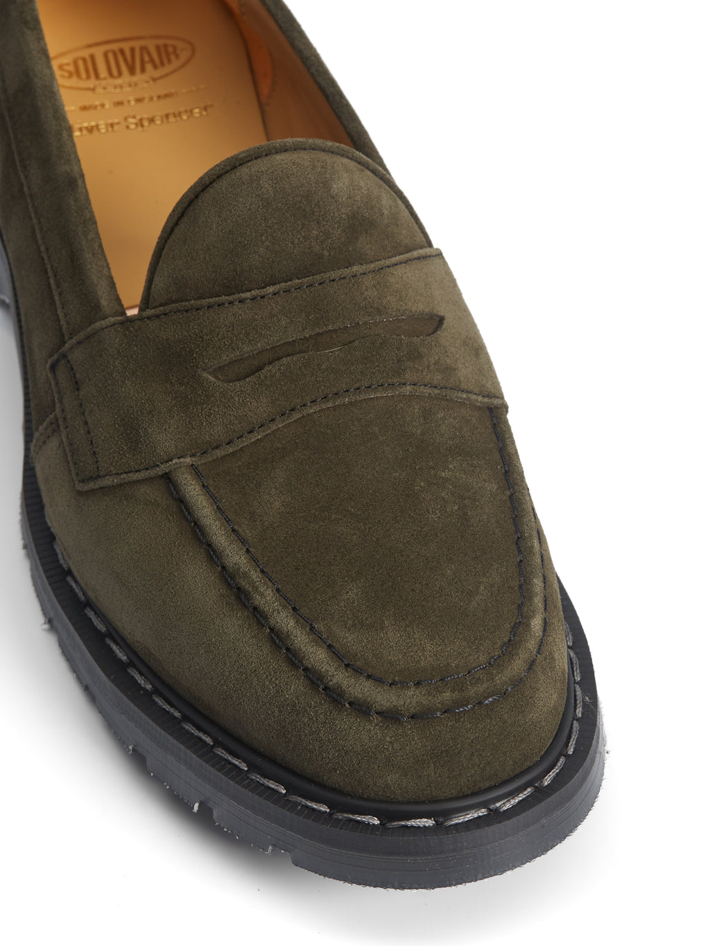  Solovair X Oliver Spencer Penny Loafer Green Suede