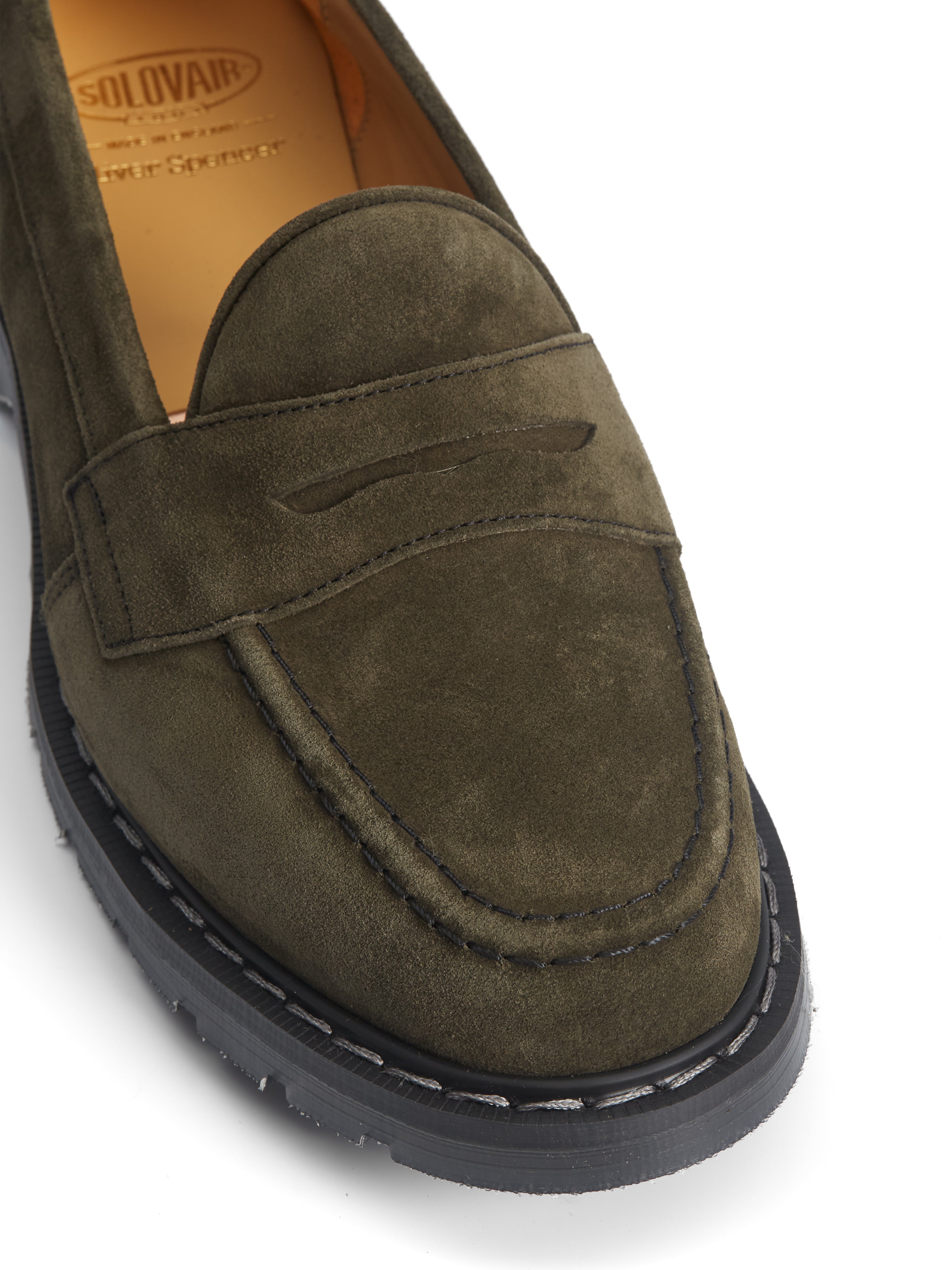  Solovair X Oliver Spencer Penny Loafer Green Suede