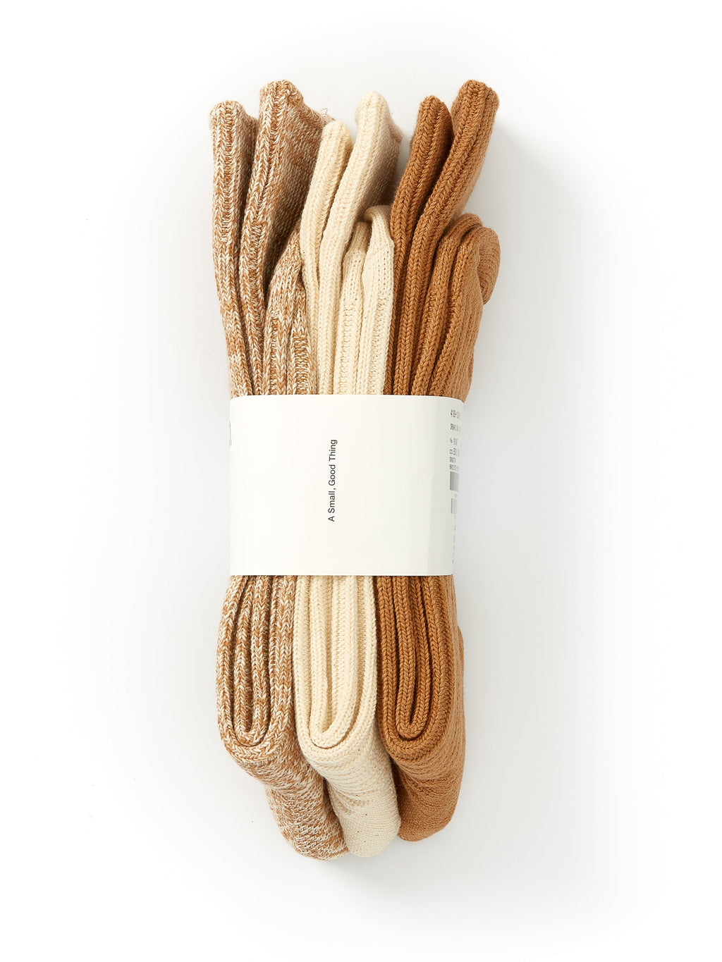  Ro To To Organic Cotton Daily 3 Pack Socks Ecru/Brown