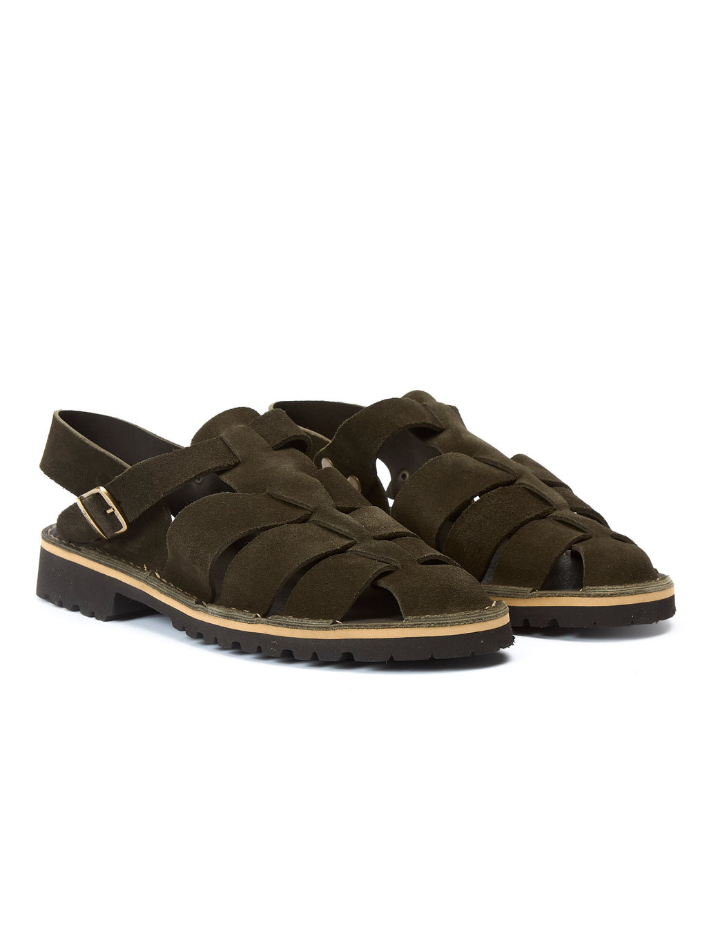  Fracap Fisherman Sandal Olive Suede